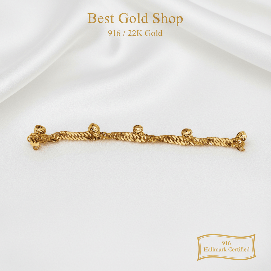 916 Gold Lipan Dangling Heart BraceletBraceletsBest Gold Shop
