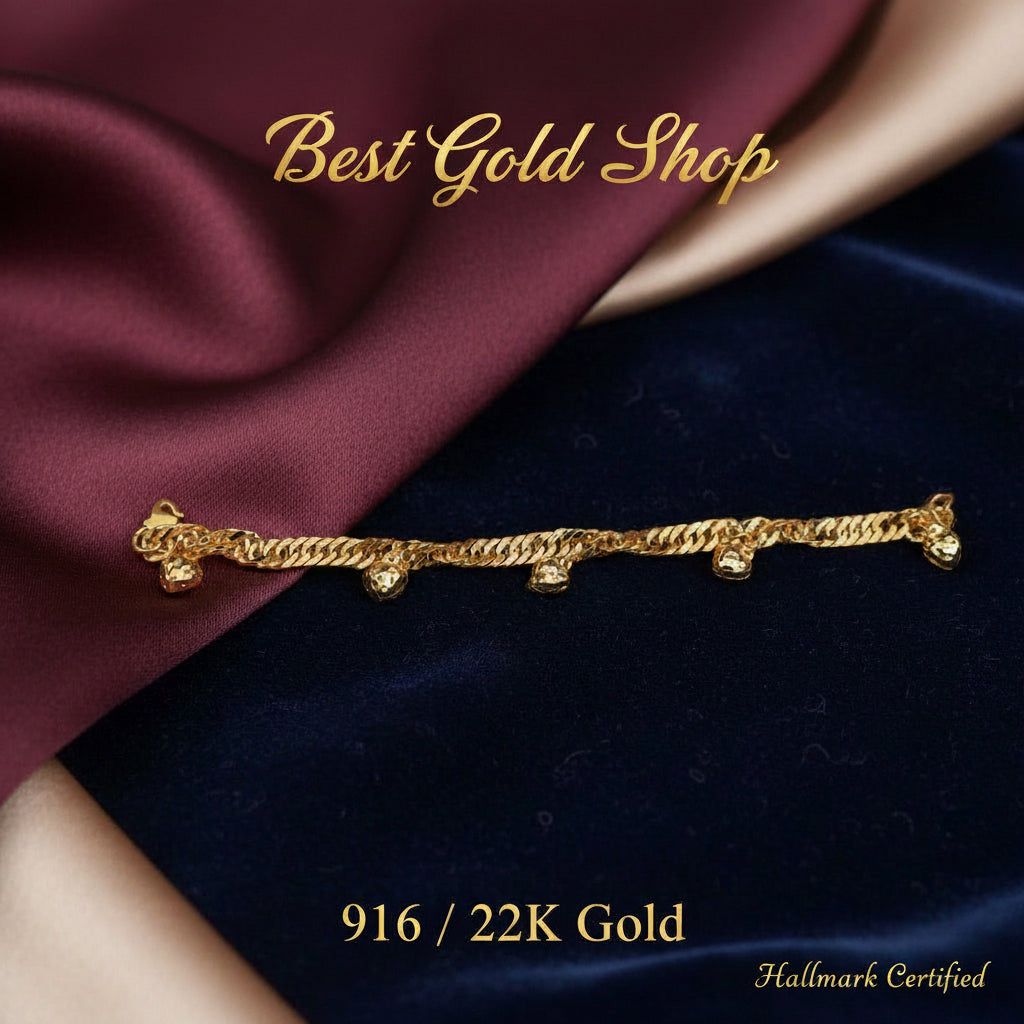 916 Gold Lipan Dangling Heart BraceletBraceletsBest Gold Shop