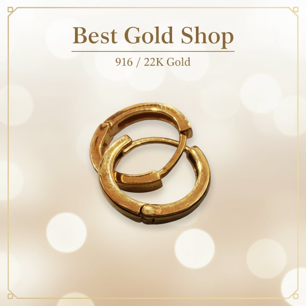 916 Gold Loop Shiny Earring Italy FinishEarringsBest Gold Shop