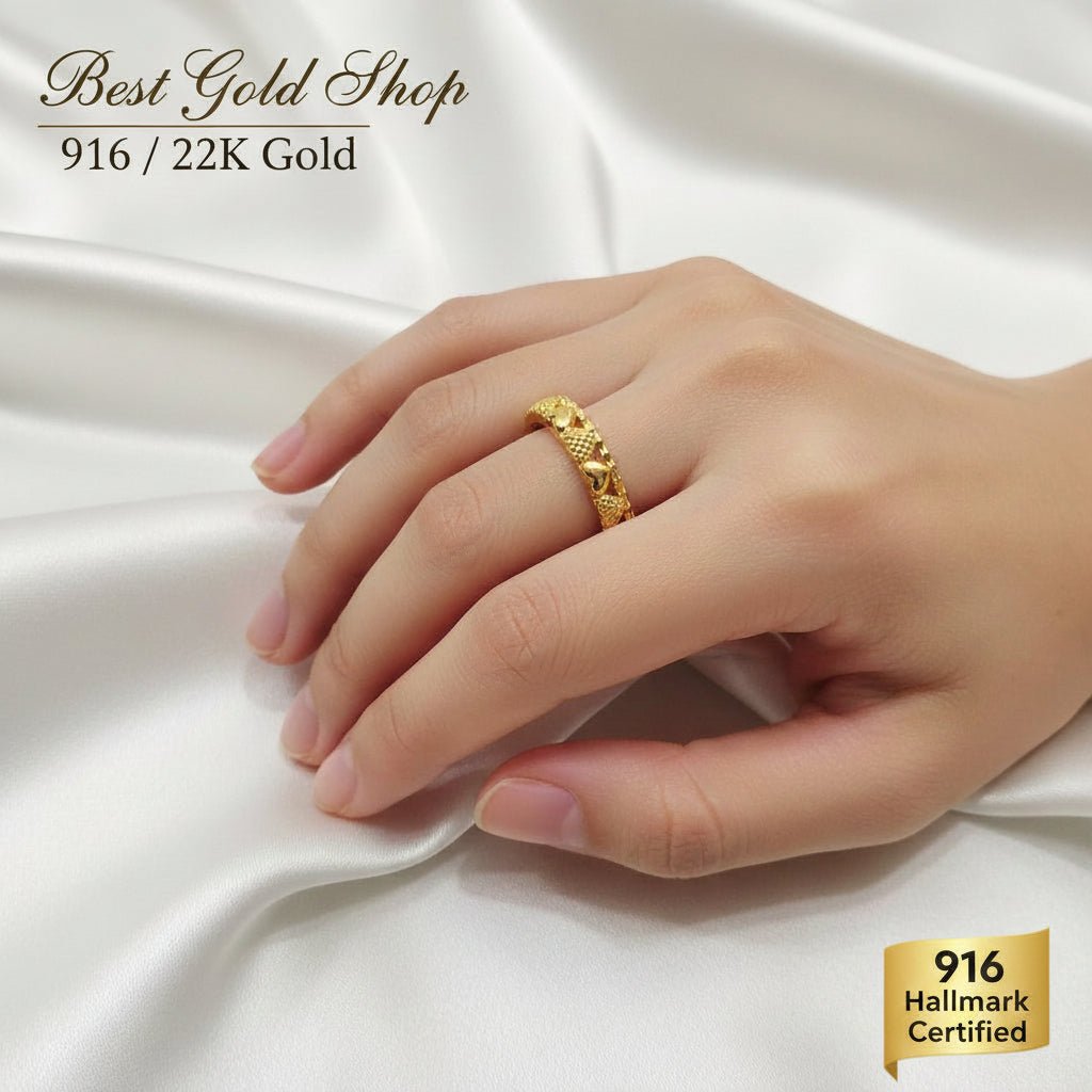 916 Gold Love Crown Ring New Design Feather LightRingsBest Gold Shop