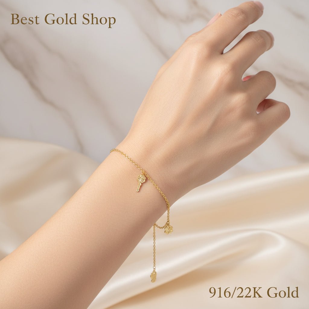 916 Gold Lucky Charms Bracelet by Best Gold ShopBraceletsBest Gold Shop