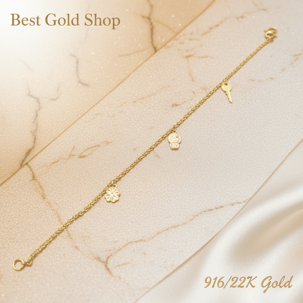 916 Gold Lucky Charms Bracelet Simple and ElegantBraceletsBest Gold Shop
