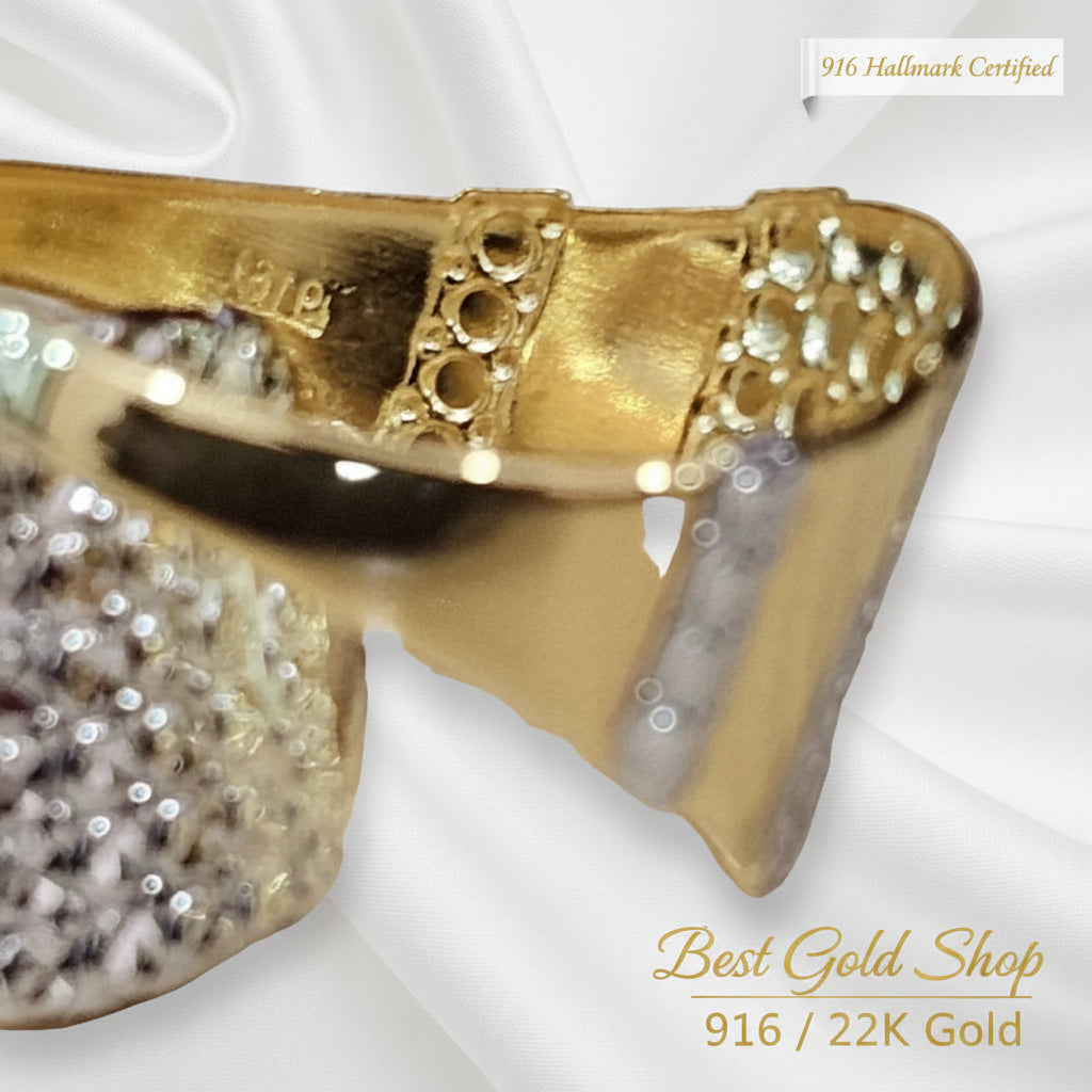 916 Gold Nugget Ring 2 tone Feather LightRingsBest Gold Shop