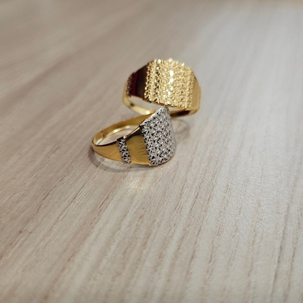 916 Gold Nuggets Ring Full Gold Feather LightRingsBest Gold Shop