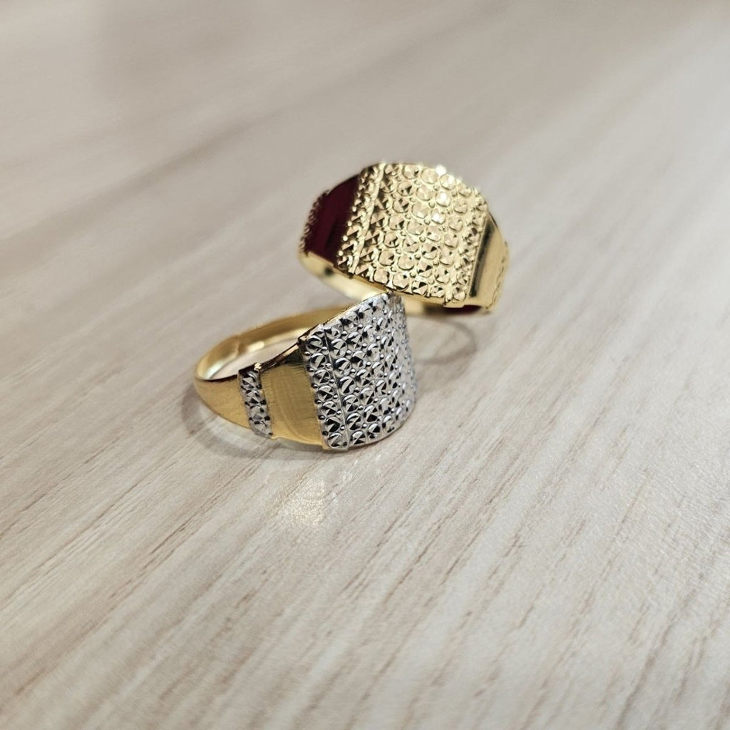 916 Gold Nuggets Ring Full Gold Feather LightRingsBest Gold Shop