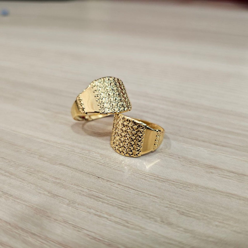 916 Gold Nuggets Ring Full Gold Feather LightRingsBest Gold Shop