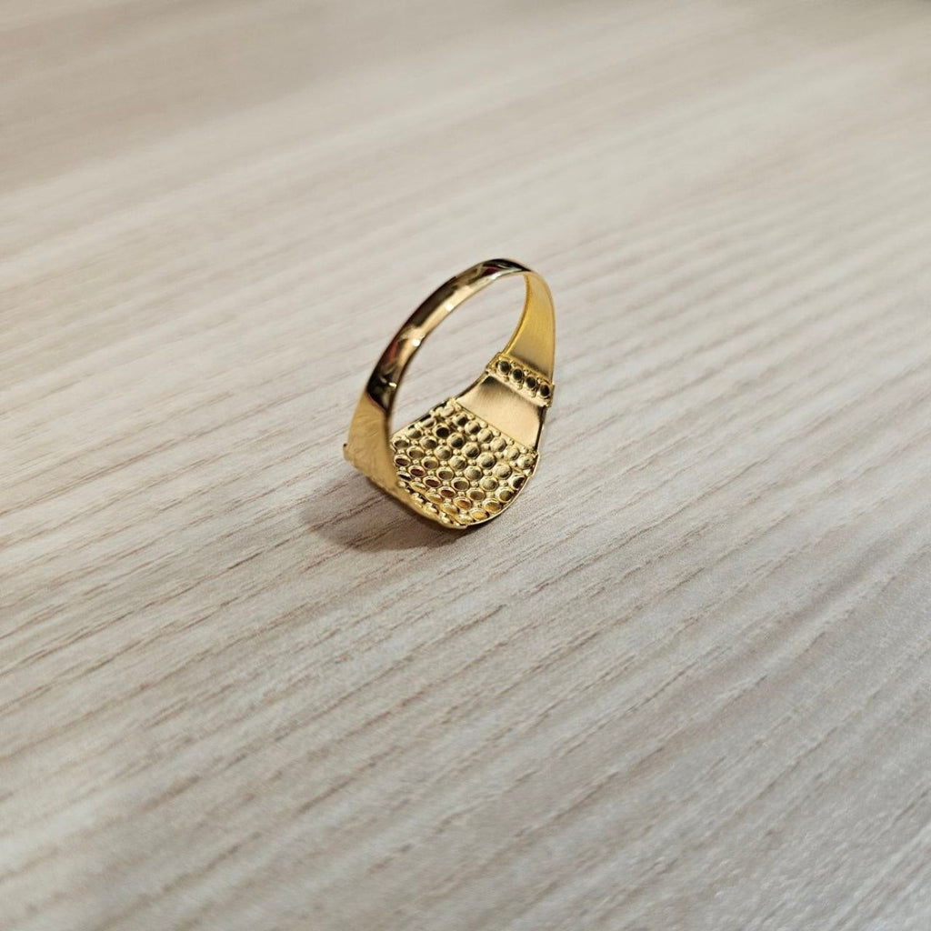 916 Gold Nuggets Ring Full Gold Feather LightRingsBest Gold Shop