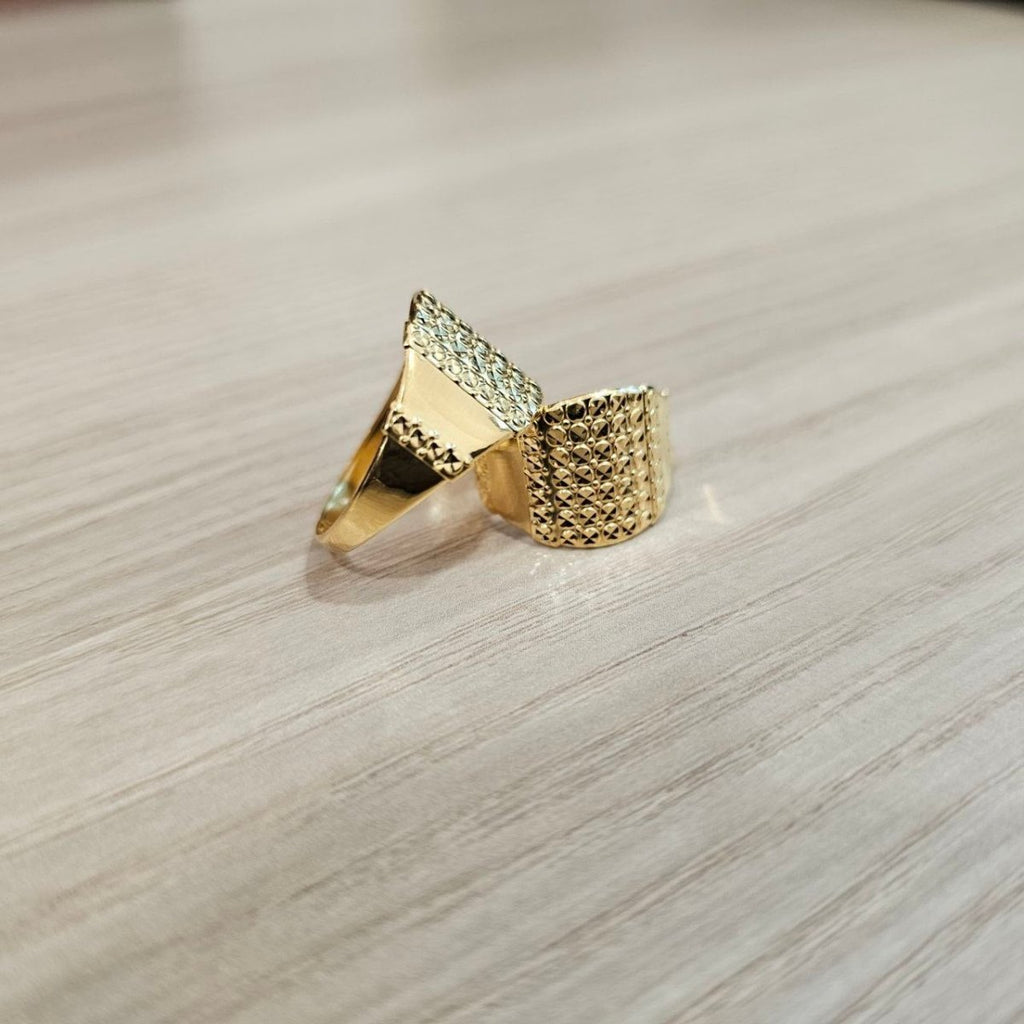 916 Gold Nuggets Ring Full Gold Feather LightRingsBest Gold Shop