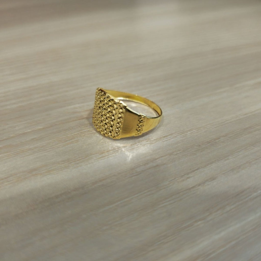 916 Gold Nuggets Ring Full Gold Feather LightRingsBest Gold Shop