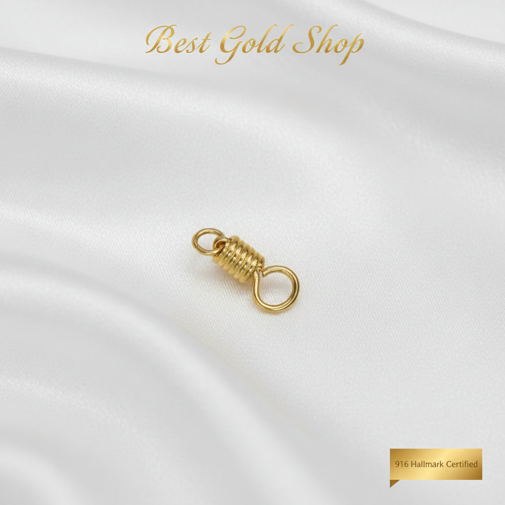 Side view of 916 Gold Plain Coil Pendant Pin Connector.
