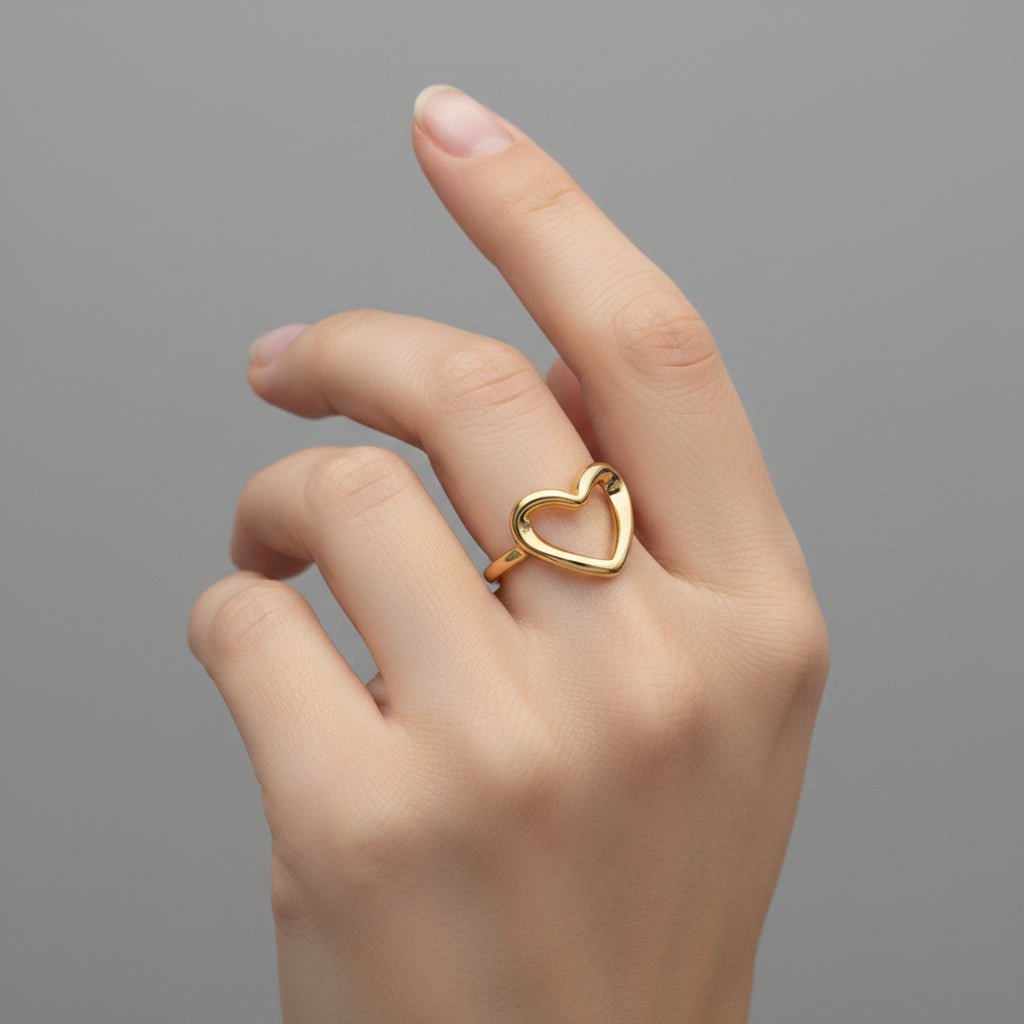 916 Gold Ring Big Heart V2 - 22k gold 22k gold ring - Best Gold Shop