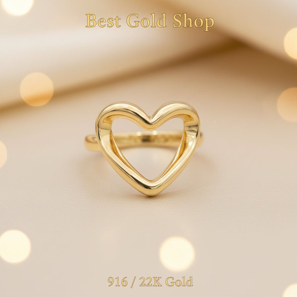 916 Gold Ring Big Heart V2 - 22k gold 22k gold ring - Best Gold Shop