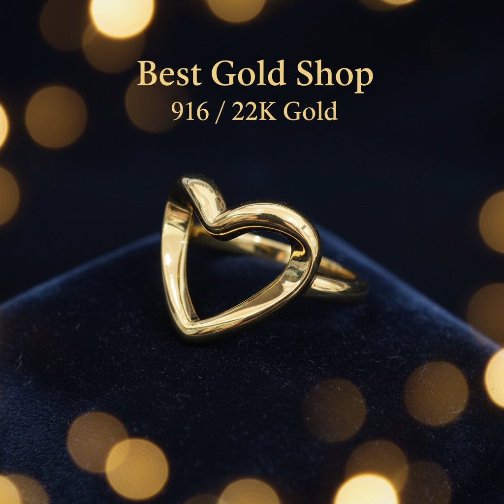 916 Gold Ring Big Heart V2 - 22k gold 22k gold ring - Best Gold Shop