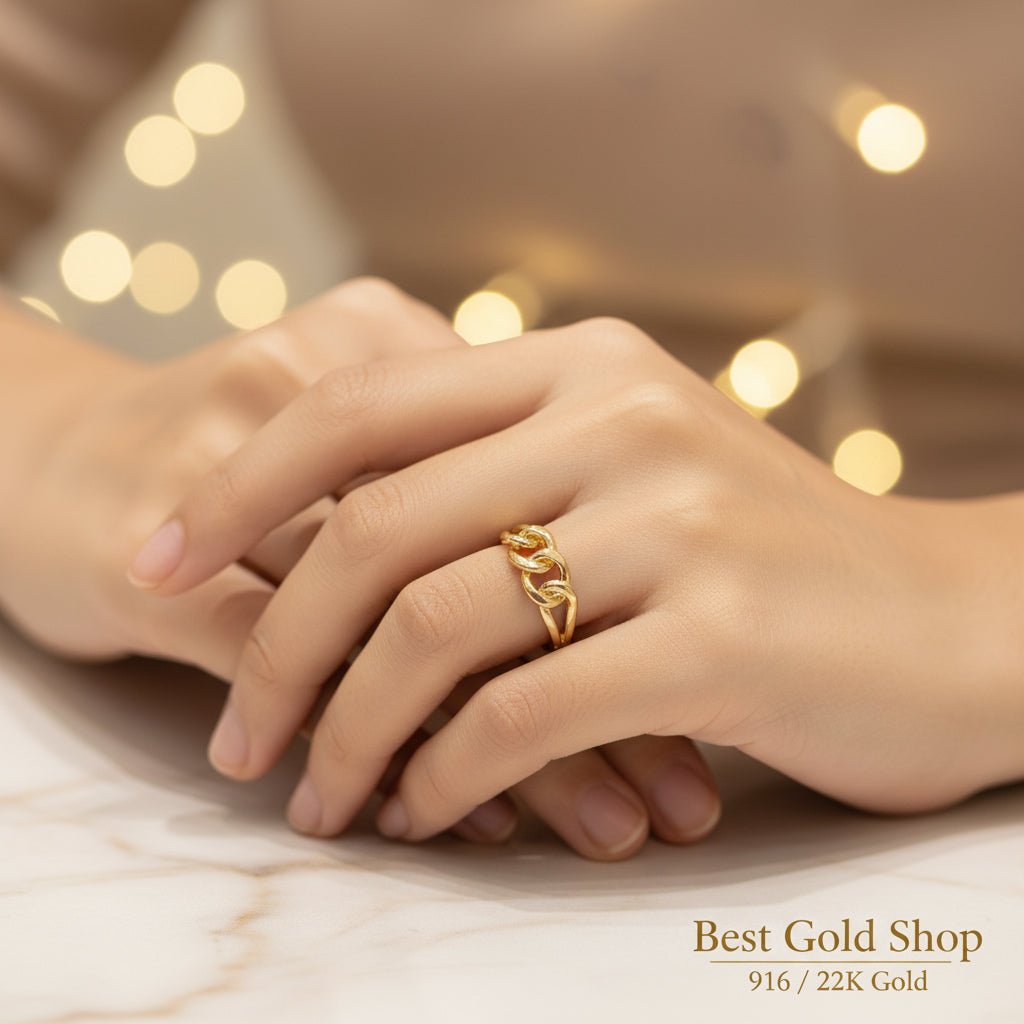 916 Gold Ring Papan Design New and light Design - 22k gold 22k gold ring - Best Gold Shop
