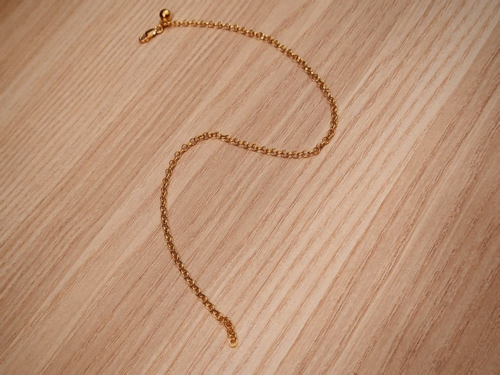 916 Gold round link anklet chain detail