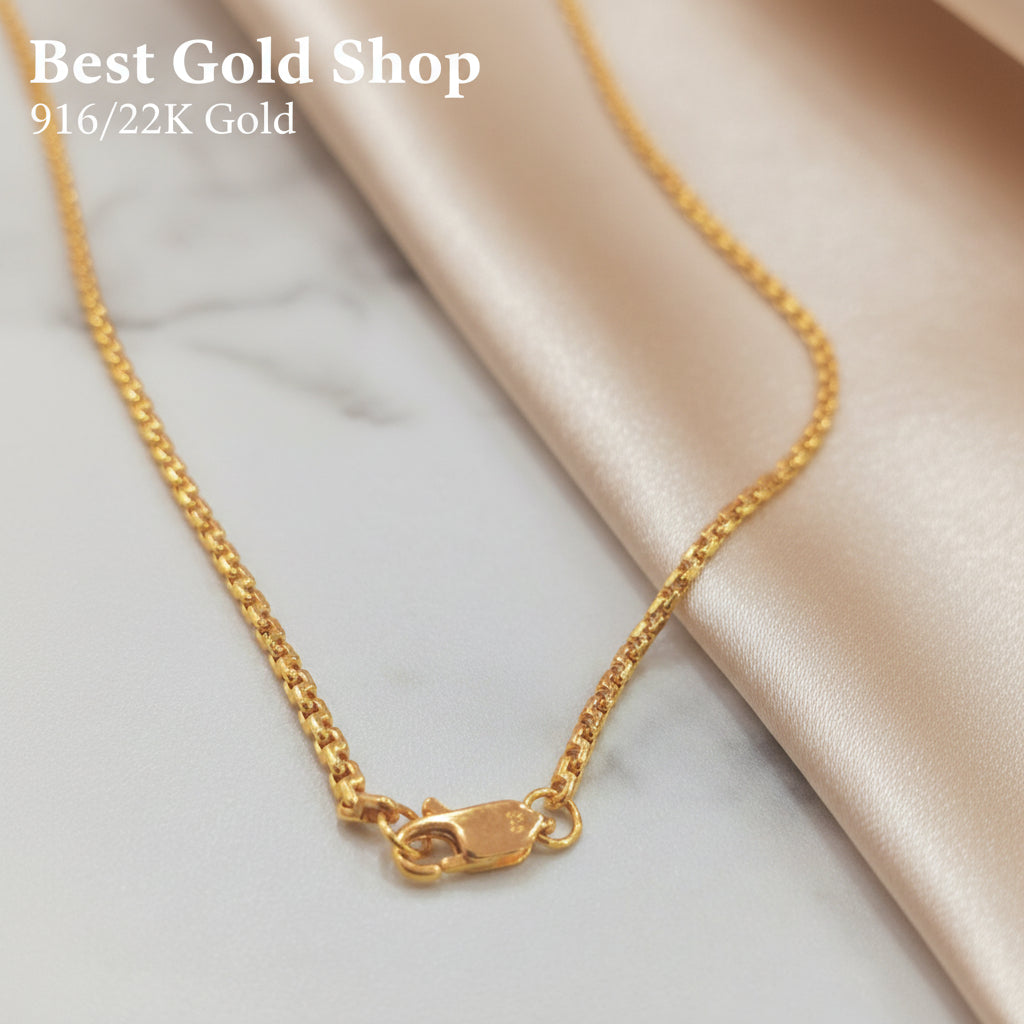 916 Gold Shiny Wan Zi Necklace – Evergreen DesignNecklacesBest Gold Shop