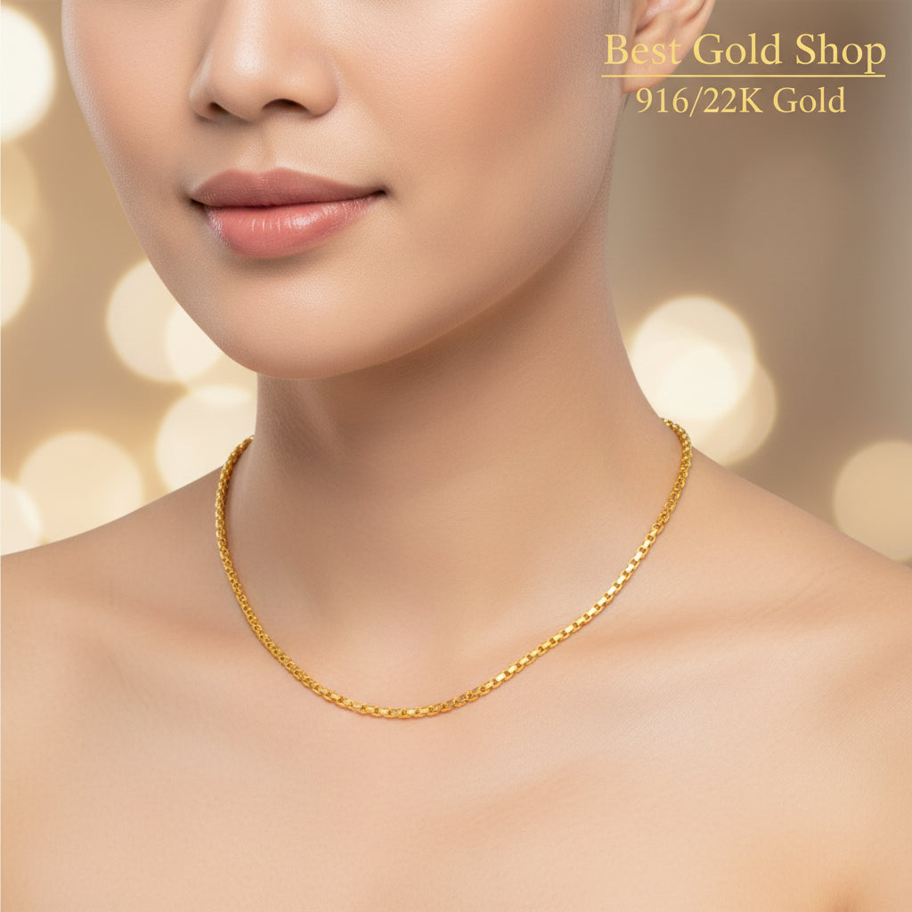 916 Gold Shiny Wan Zi Necklace – Evergreen DesignNecklacesBest Gold Shop