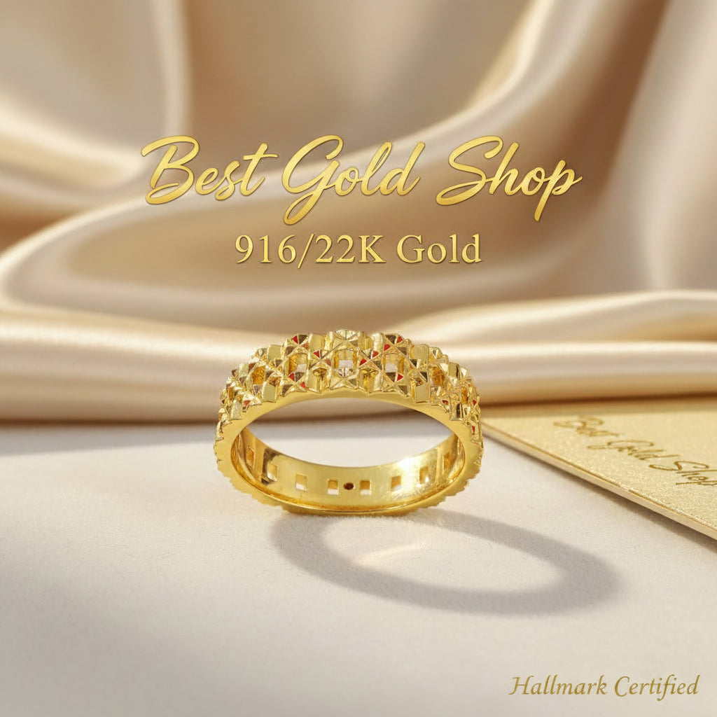 916 Gold (22K) Slim Keeper Light Weight New design Ring for WomenRingsBest Gold Shop
