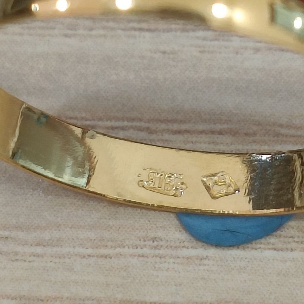 916 hallmark inside the slim plain gold band ring