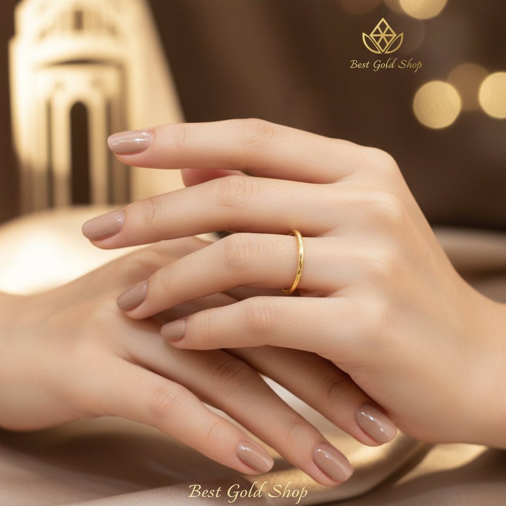 916 Gold Slim Simple Ring | Classic Lightweight Gold BandRingsBest Gold Shop