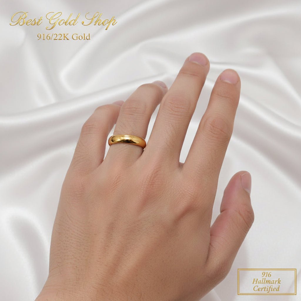 916 Gold Smooth Band Ring | Simple Everlasting 22K BandRingsBest Gold Shop