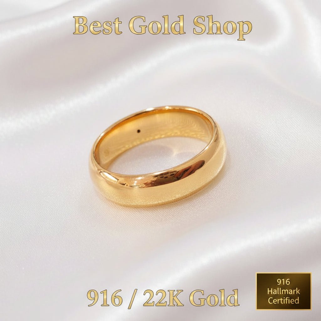916 Gold Smooth Band Ring | Simple Everlasting 22K BandRingsBest Gold Shop