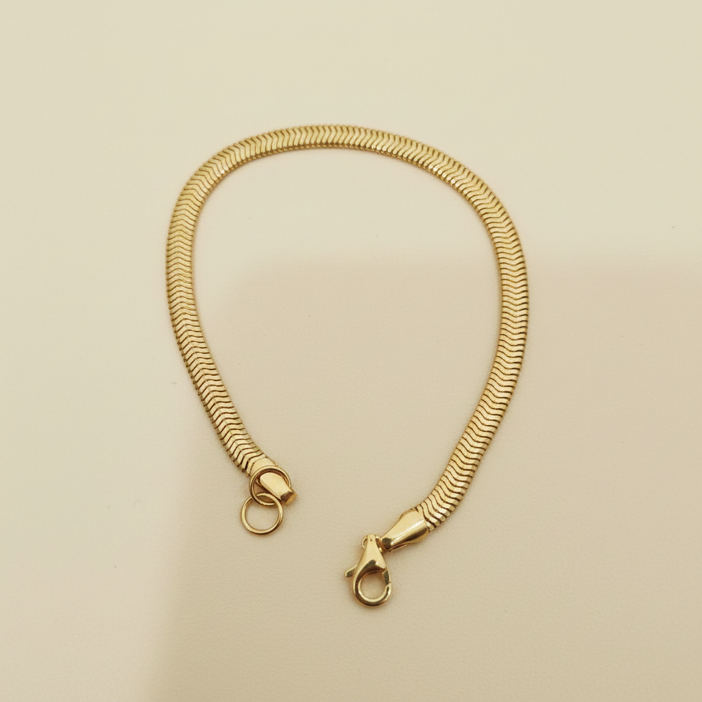 916 Gold Snake Chain Bracelet | Sleek 22K Gold Design