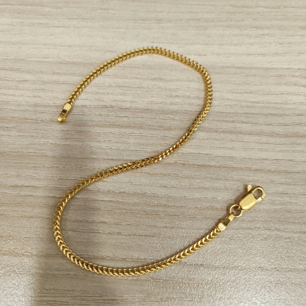 916 gold solid Box bracelet in classic polished 22K yellow gold