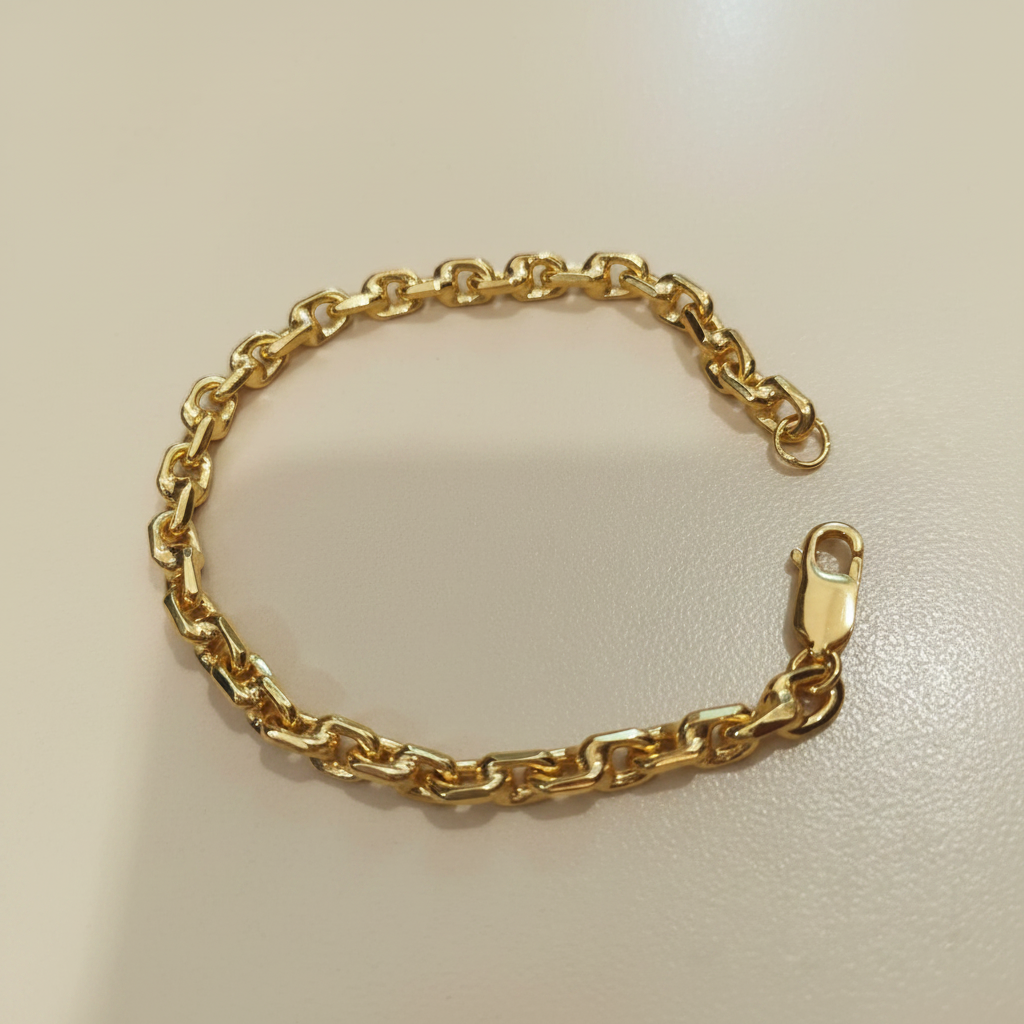 916 Gold Solid Wanzi Bracelet | Heavyweight 22K Gold Design