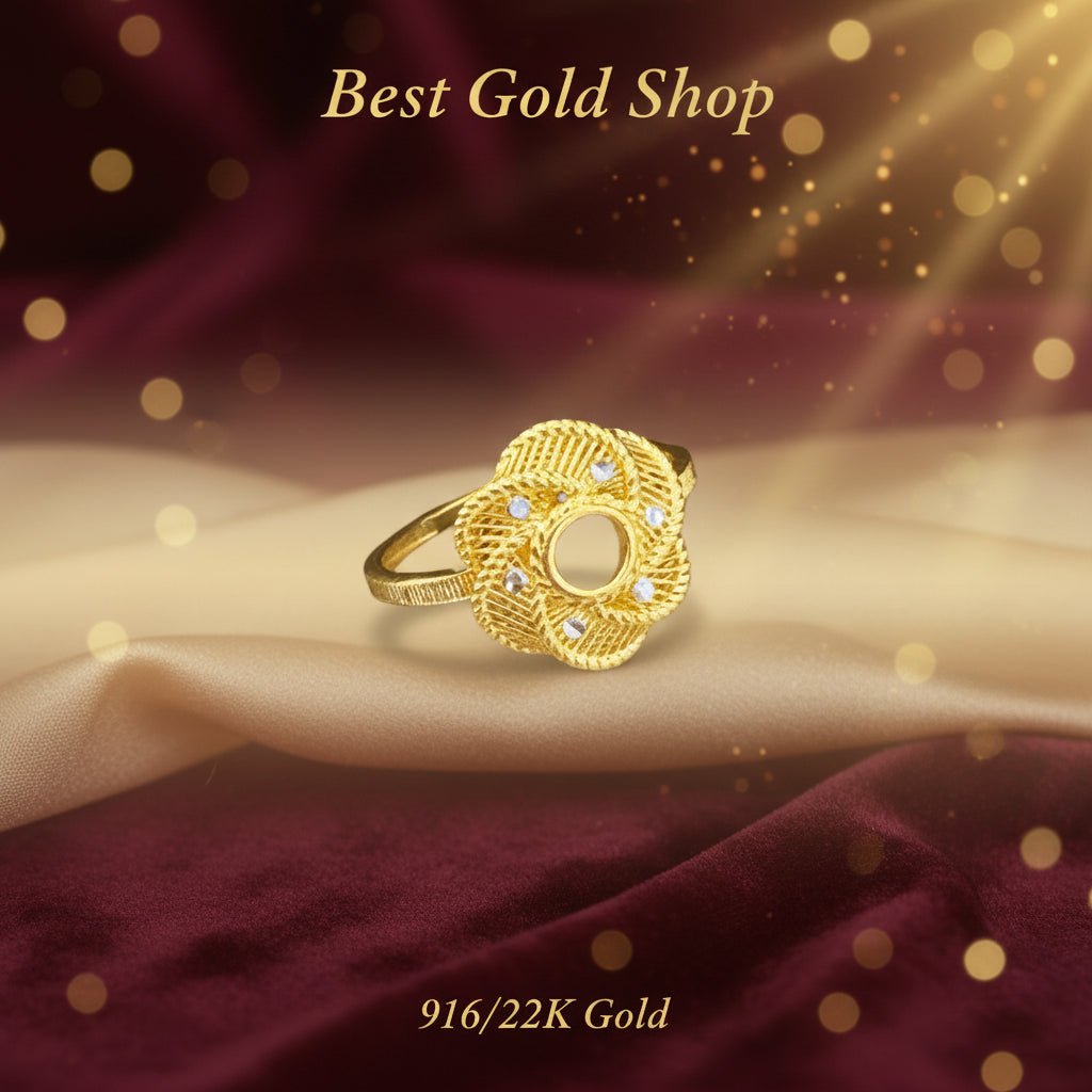 916 Gold (22K) Statement Collection Artistic Designer Series Ring for WomenRingsBest Gold Shop