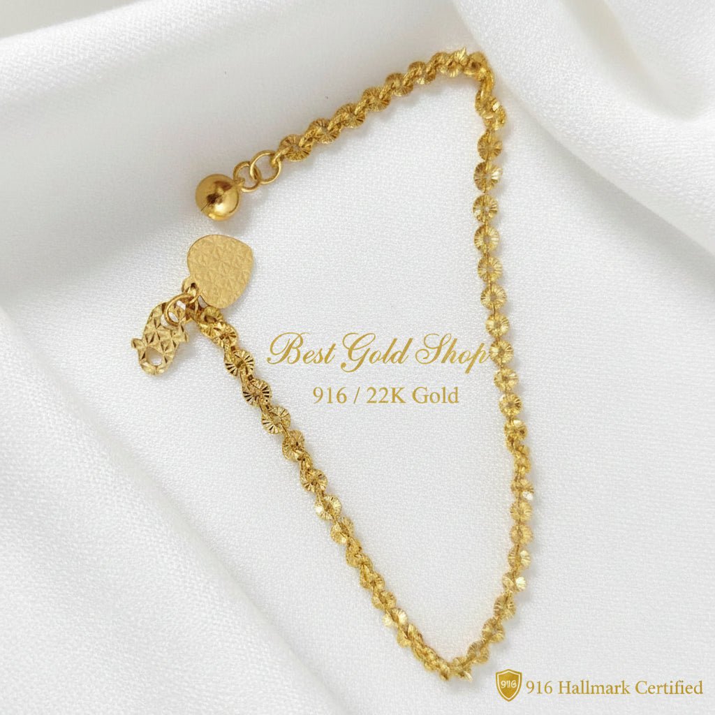 916 Gold sunflower anklet jewellery detail