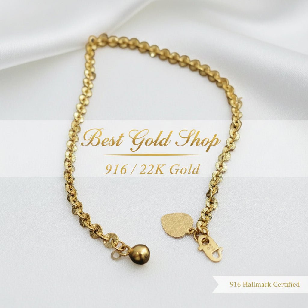 916 Gold sunflower anklet close-up