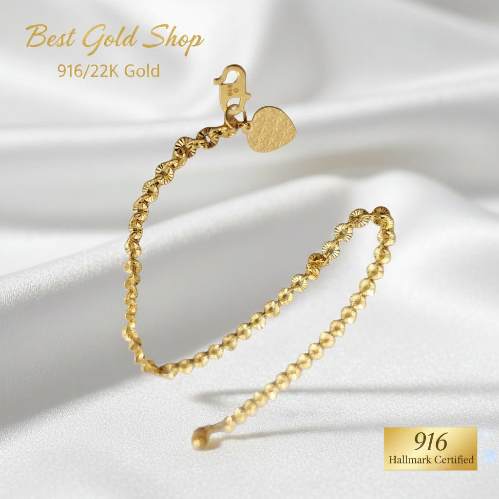 Bold sunflower design 916 Gold anklet