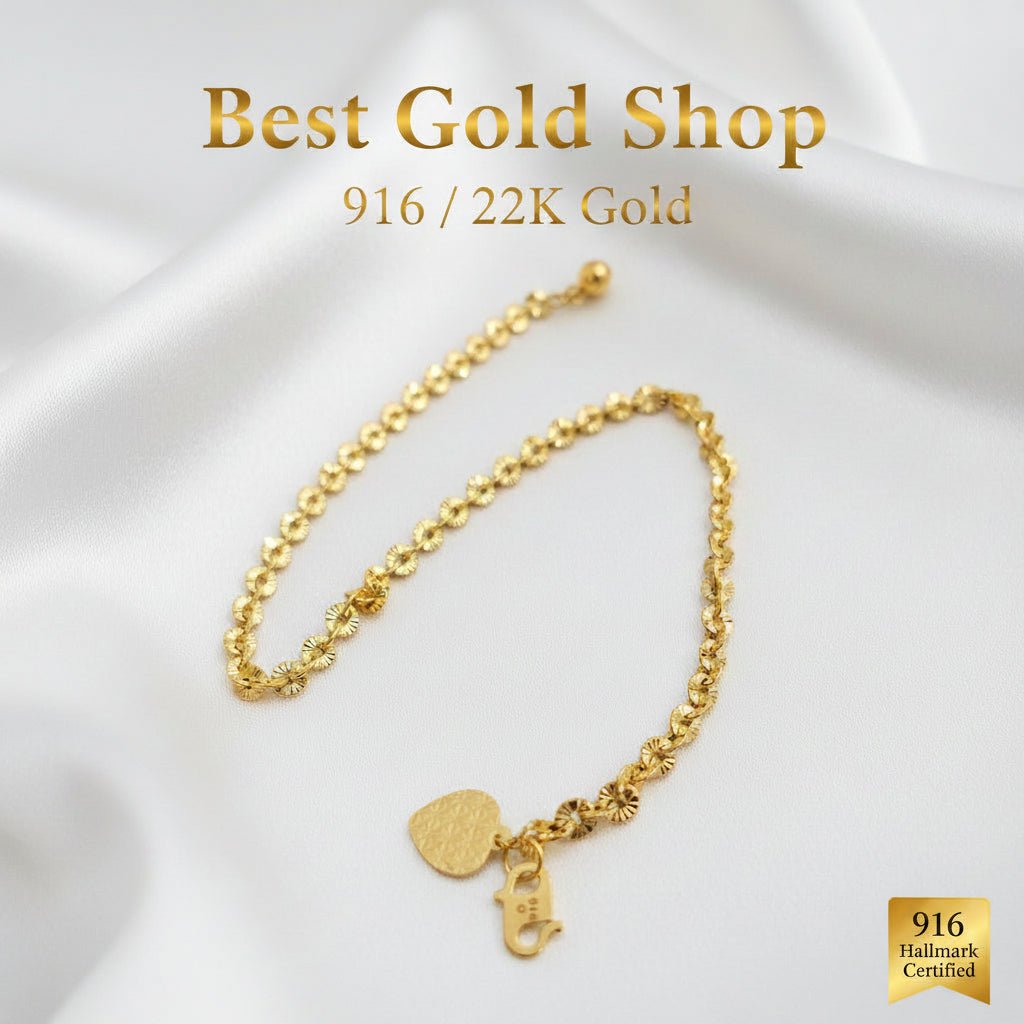 916 Gold Sunflower design Anklet Light weight and boldankletBest Gold Shop