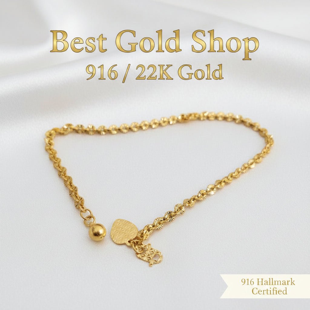 916 Gold Sunflower design Anklet Light weight and boldankletBest Gold Shop