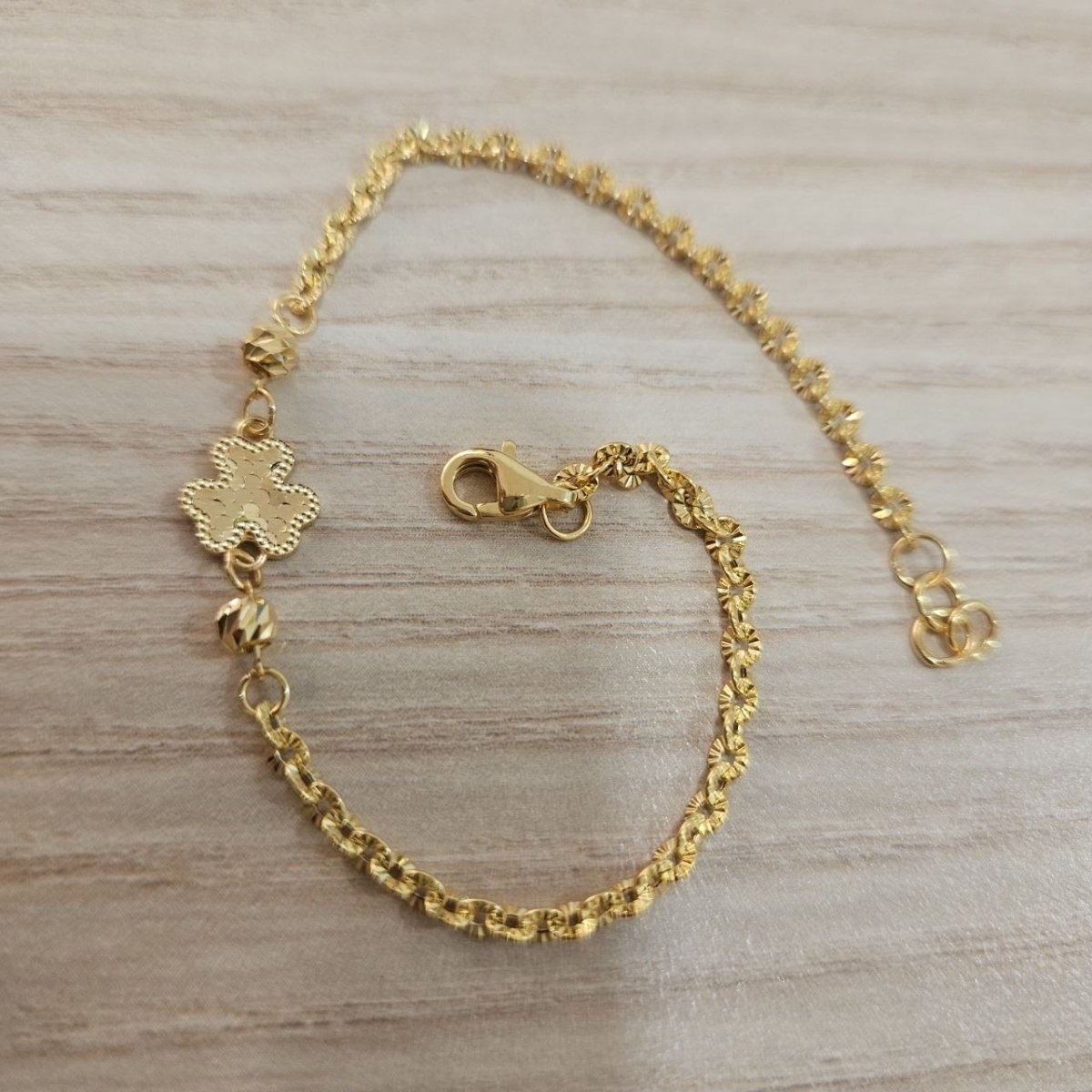 916 Gold Sunflower with Design BraceletBraceletsBest Gold Shop