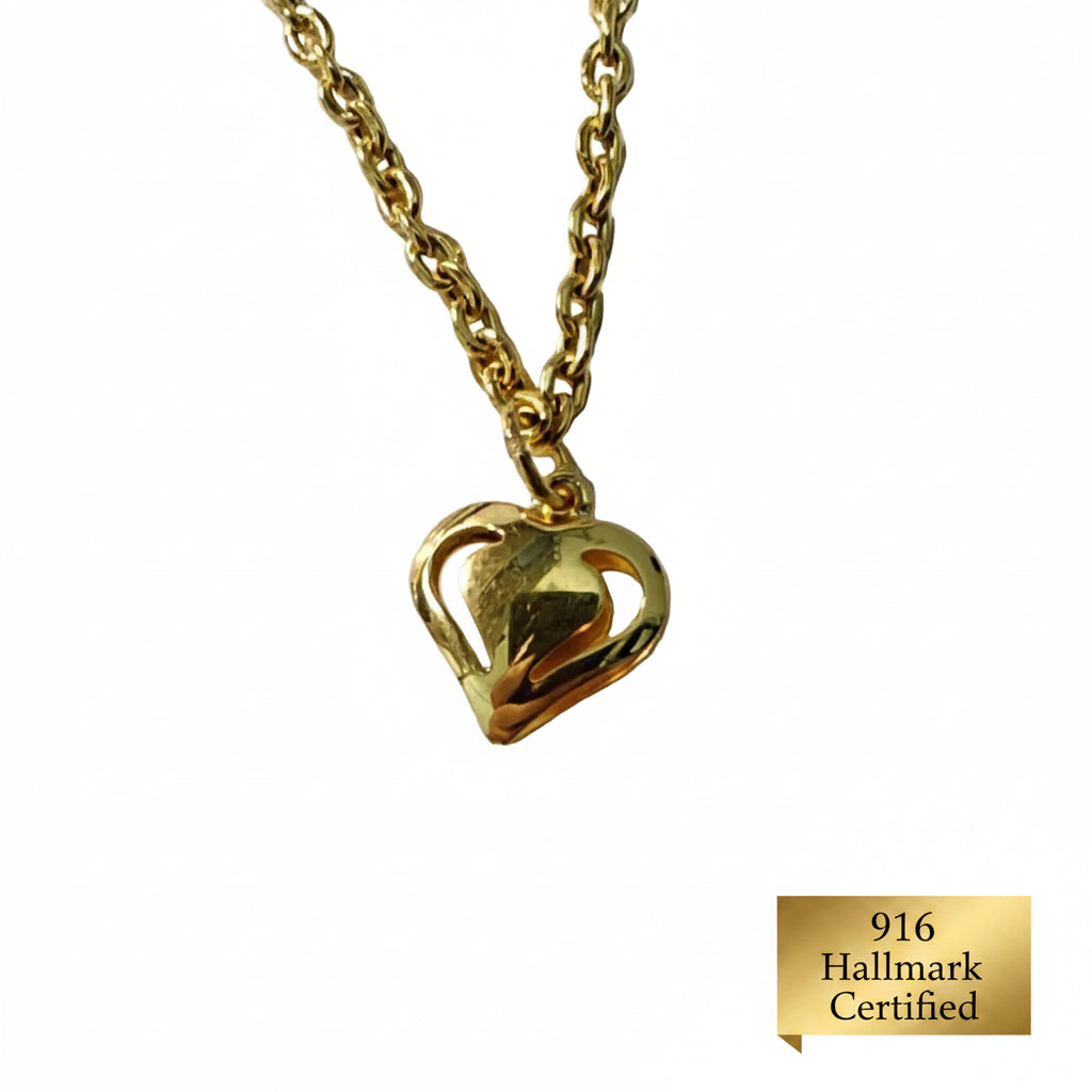 916 Gold Wan Zi Dangling Heart Bracelet Slim elegant designBraceletsBest Gold Shop