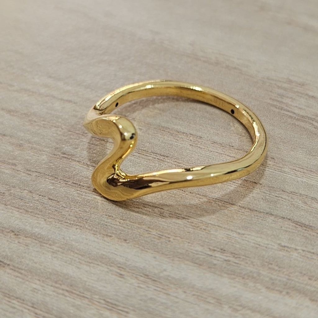 916 Gold Wavy Ring Feather LightRingsBest Gold Shop