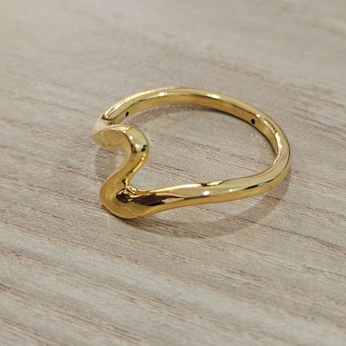 916 Gold Wavy Ring Feather LightRingsBest Gold Shop