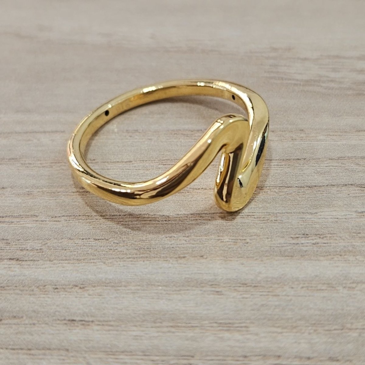 916 Gold Wavy Ring Feather LightRingsBest Gold Shop