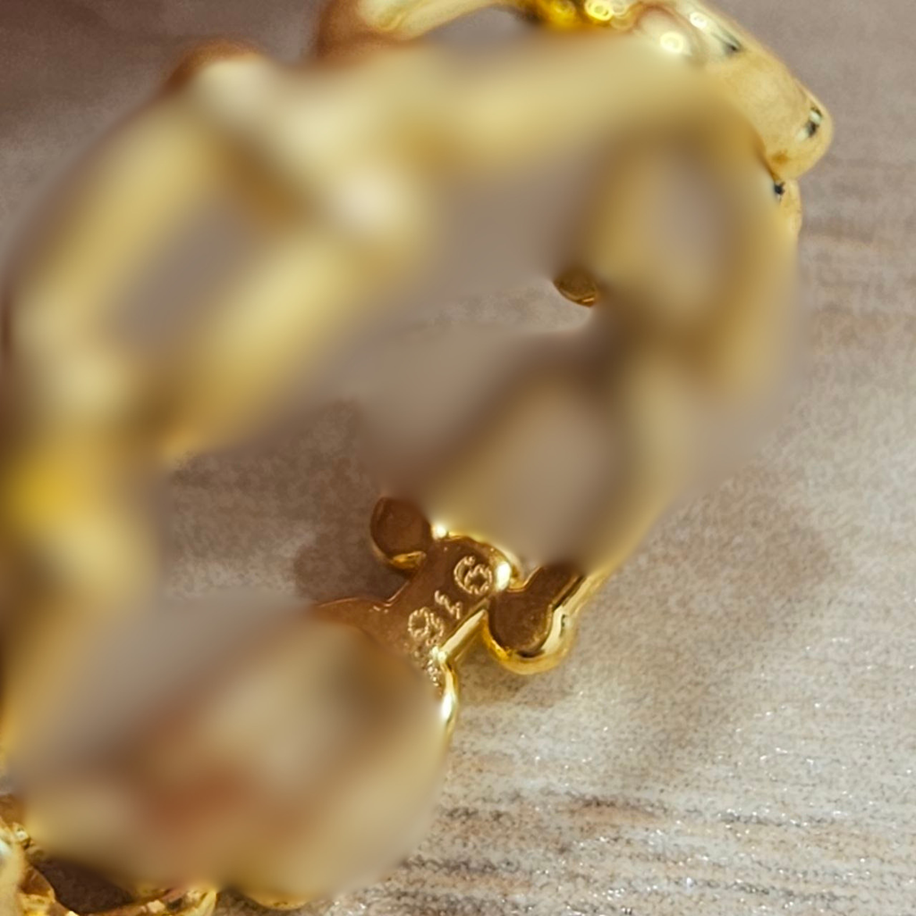 916 Gold Anchor Link Hook Ring