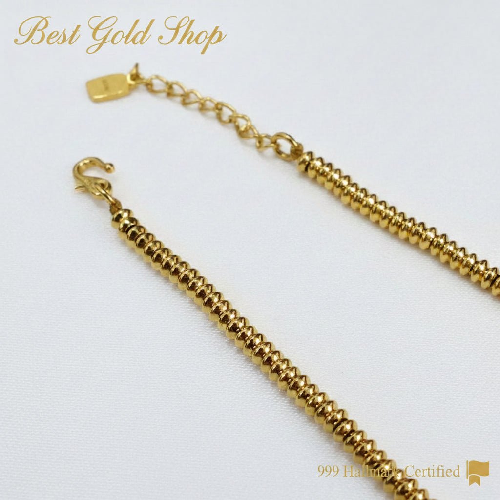 999 Gold Bracelet with coin Design Ping An Xi LeBraceletsBest Gold Shop