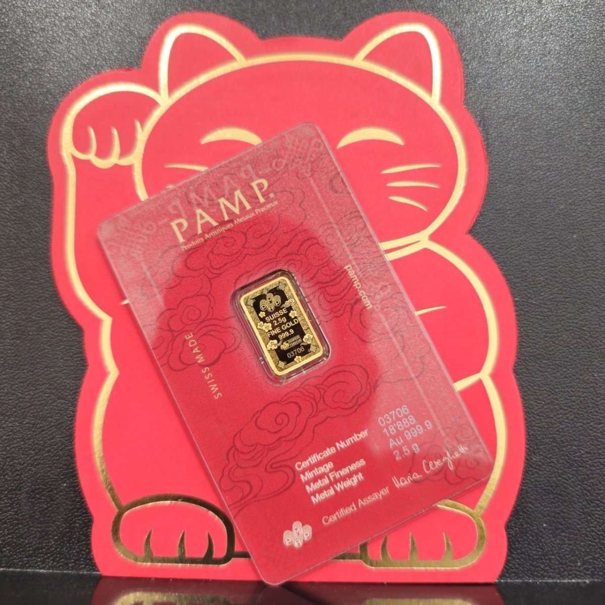 999 Gold Lucky Cat PAMP 2.5 Grams Gold Bar – New Stock ArrivalbullionBest Gold Shop