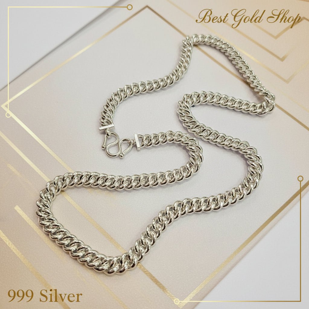 999 Silver (24K) Silver Fish Bone Chain Necklace for WomenNecklacesBest Gold Shop