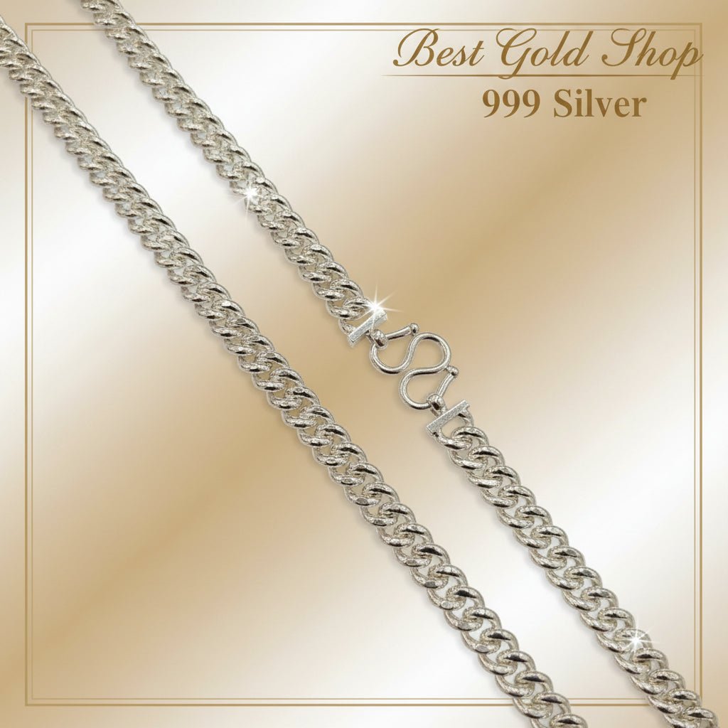 999 Silver (24K) Silver Fish Bone Chain Necklace for WomenNecklacesBest Gold Shop