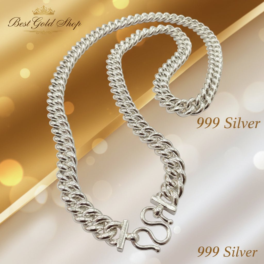 999 Silver (24K) Silver Fish Bone Chain Necklace for WomenNecklacesBest Gold Shop