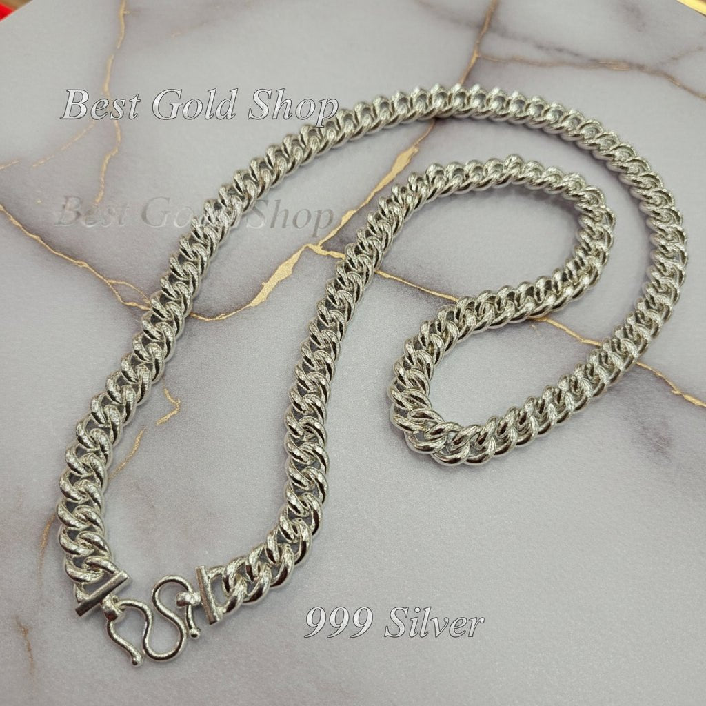 999 Silver (24K) Silver Fish Bone Chain Necklace for WomenNecklacesBest Gold Shop