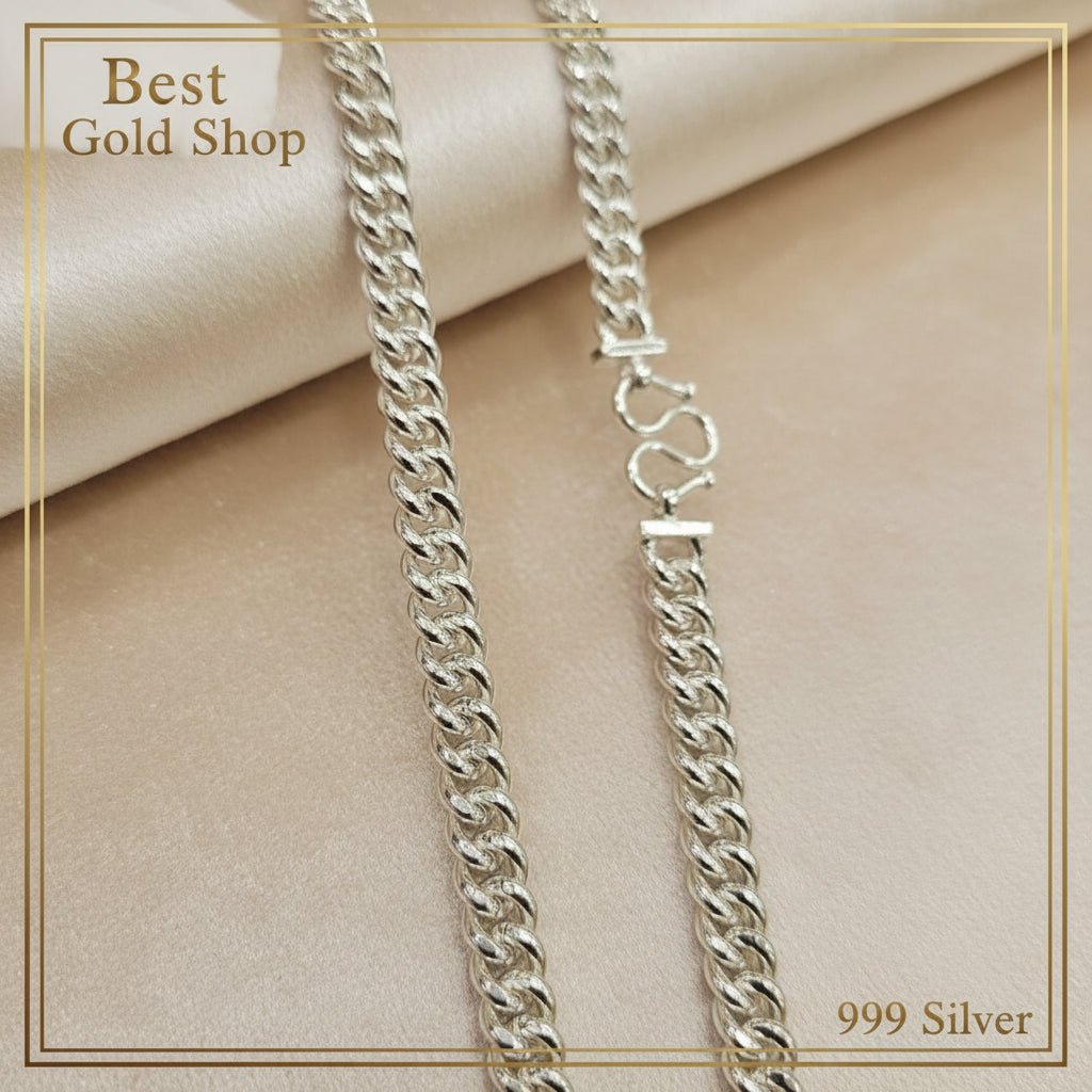 999 Silver (24K) Silver Fish Bone Chain Necklace for WomenNecklacesBest Gold Shop