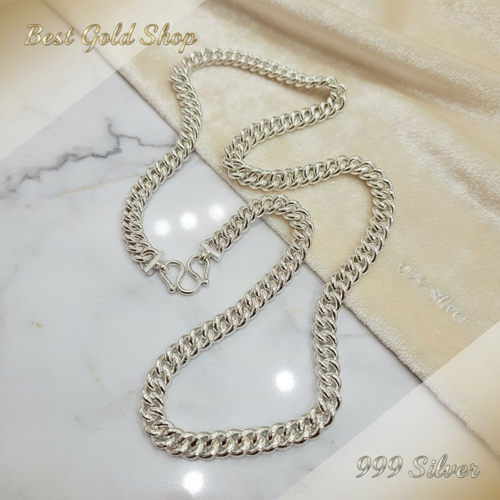999 Silver (24K) Silver Fish Bone Chain Necklace for WomenNecklacesBest Gold Shop