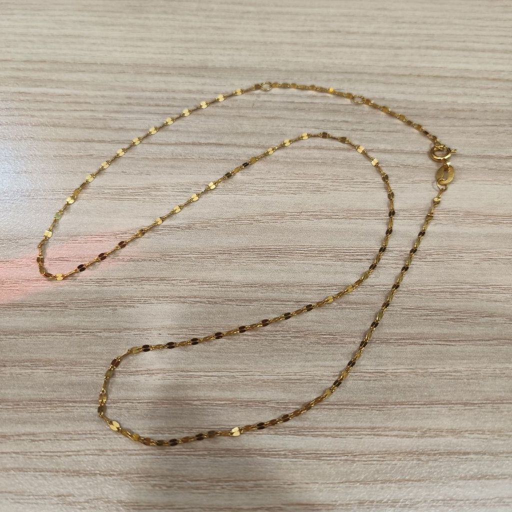 999 silver gold-plated adjustable necklace displayed in full